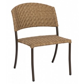 Barlow Commercial Restauarnt Hospitality Woven Outdoor Stackable Dining Chair Bronzed Teak